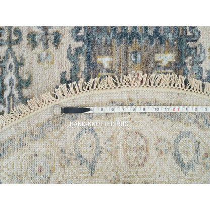 5'X5' Old Lace Ivory Hand Knotted Reimagined Viss Wool Round Oriental Rug