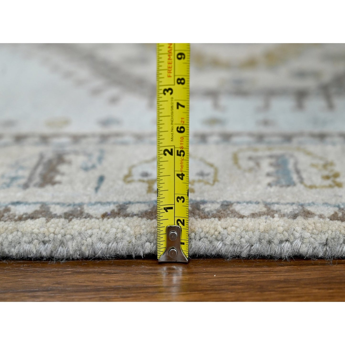 2'8"X23'10" Gray Hand Knotted Village Inspired Geometric Xl Runner Rug