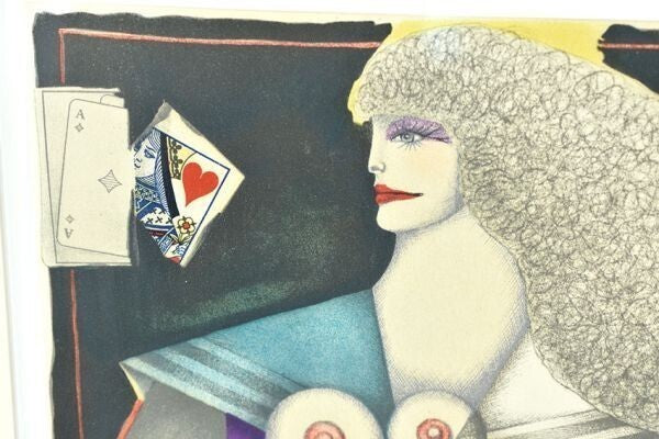 in Richard Lindner Lithograph Print Artwork USA Signed Framed 20.5 x 17.1