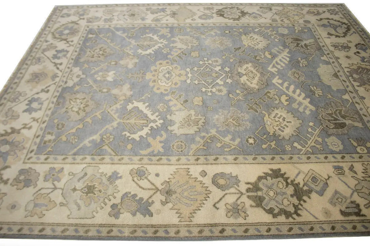 Oriental Muted Handmade Large Decor Floral Carpet Oushak Rug 8'2x9'10 Chobi