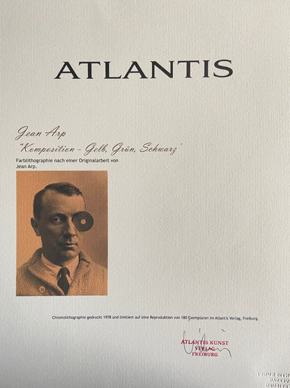 Jean Hans Arp Lithograph Coa Signed Op/Numbered In Pencil Crayon