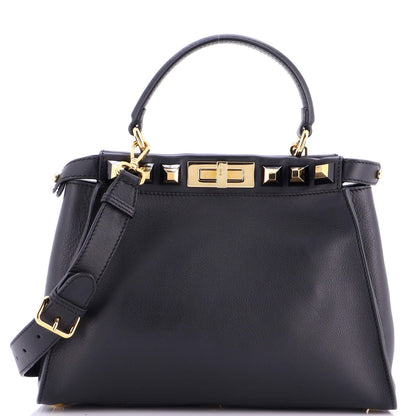 Fendi Peekaboo Bag Leather With Studded Detail Regular