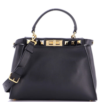 Fendi Peekaboo Bag Leather With Studded Detail Regular