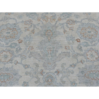 8'X9'9" White White Wash Peshawar Hand Knotted Natural Wool Oriental Rug