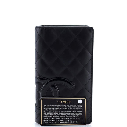 Chanel Cambon Bifold Wallet Quilted Lambskin Long