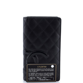 Chanel Cambon Bifold Wallet Quilted Lambskin Long