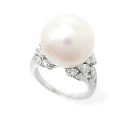 Mikimoto South Sea Pearl Diamond Ring Pt950