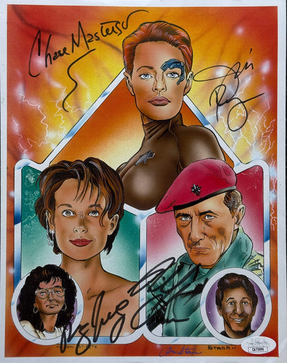 Jeri Ryan & Chase Masterson Autographed Star Trek Voyager Print (Jsa)