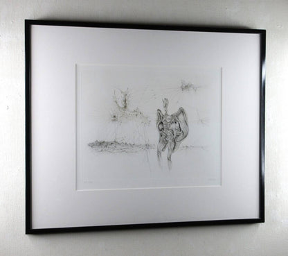 Hans Bellmer La Chauve souris Copperplate Edition autographed framed