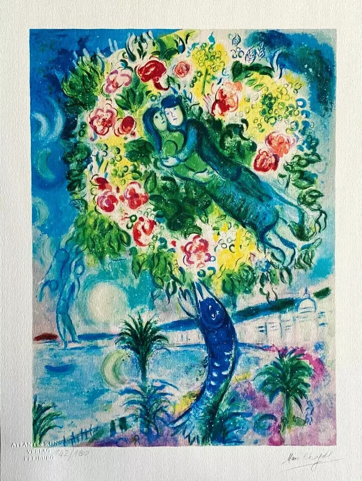 Marc Chagall Signed Hand Numbered Coa Lithograph