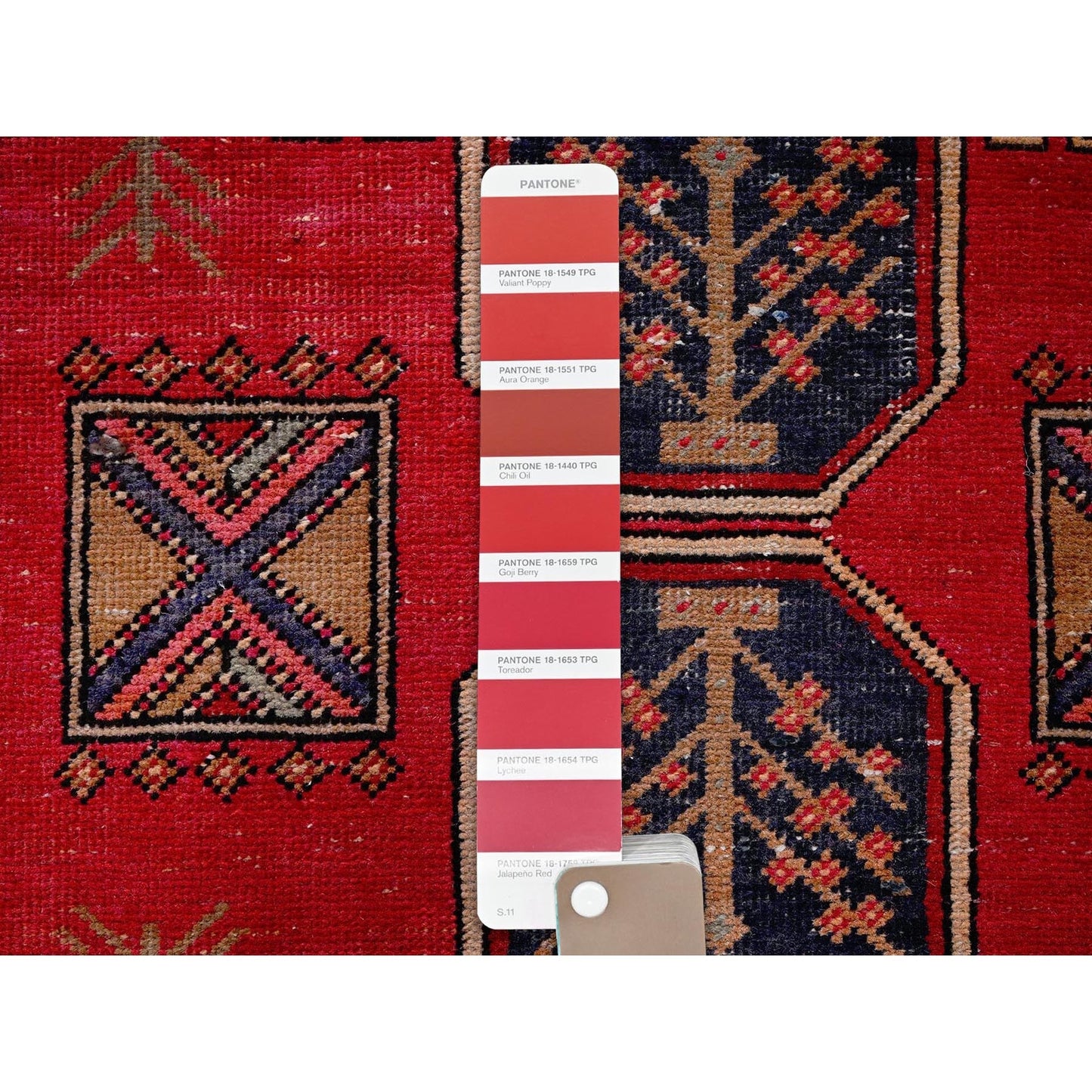2'3"X9'3" Red Vintage Zoroastrian Tebraz Pure Wool Hand Knotted Runner Rug