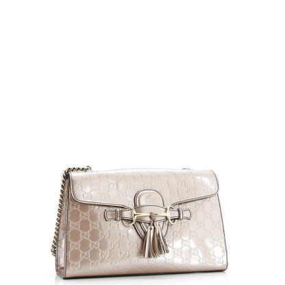 Gucci Emily Chain Flap Bag Guccissima Patent Medium