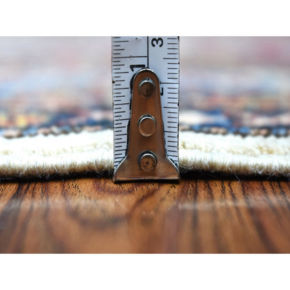 5'X6'5" Ivory Hand Knotted Soft Velvety Wool Super Kazak Rug