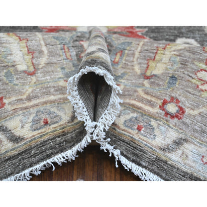 8'X9'7" Abbey Black Hand Knotted Wool Fine Aryana Heris Oriental Rug