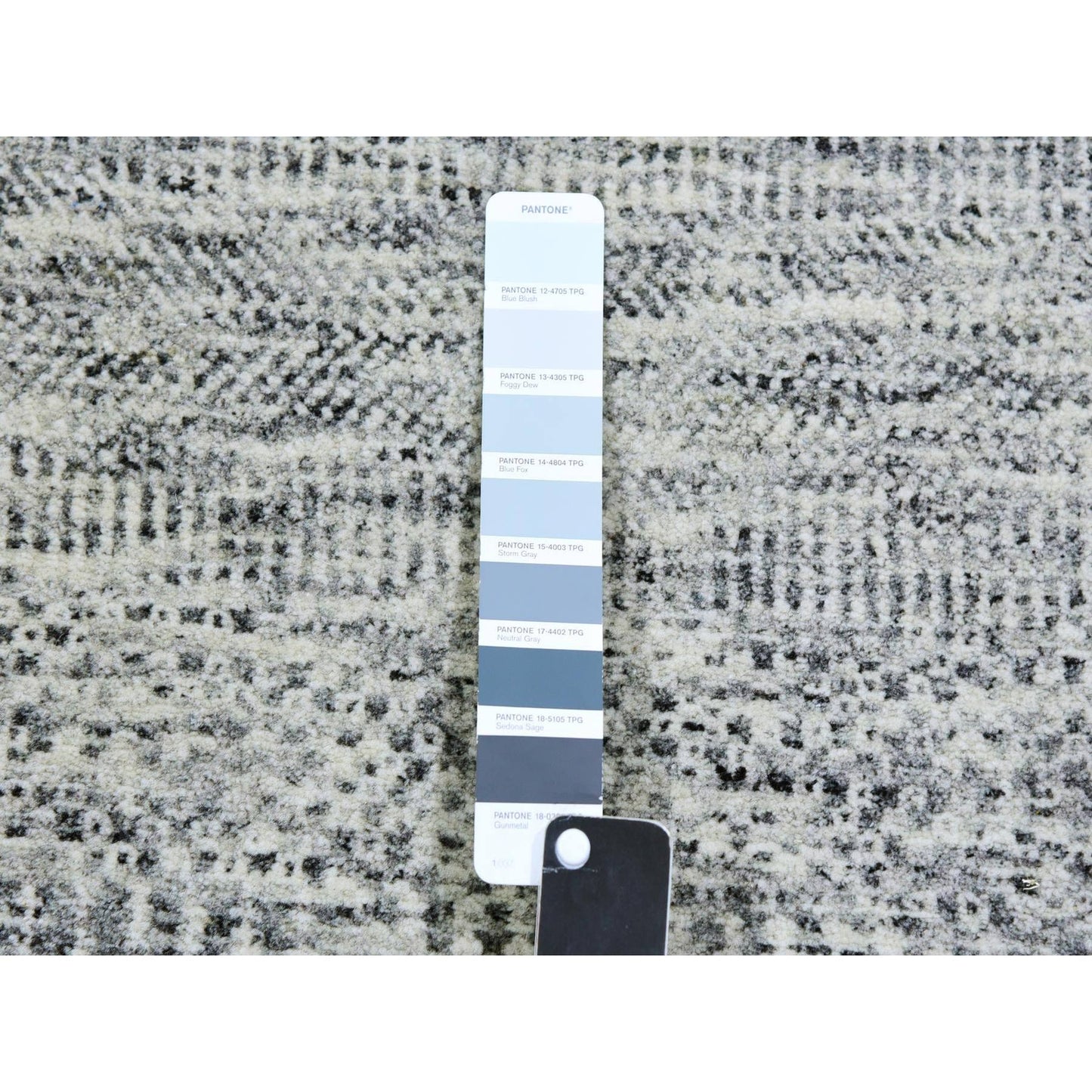 2'6"X20'5" Gray Undyed Wool Hand Knotted Grass Design Xl Runner Rug