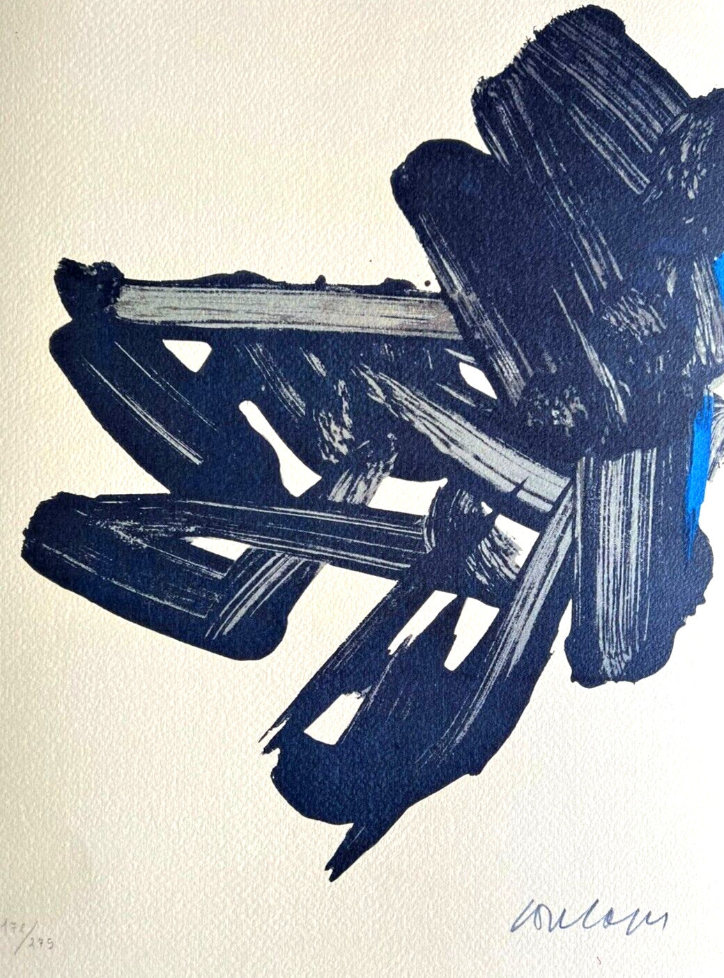 Pierre Soulages Coa Signed Op Numbered In Pencil 275Ex Certified