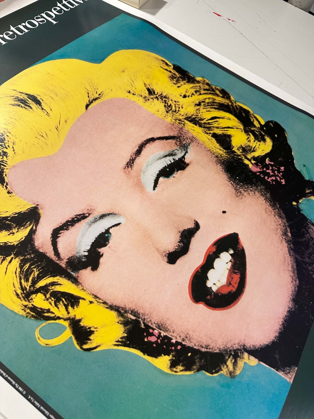 Marilyn Andy Warhol Retrospective 1990 Vintage Pop Art Poster On Linen