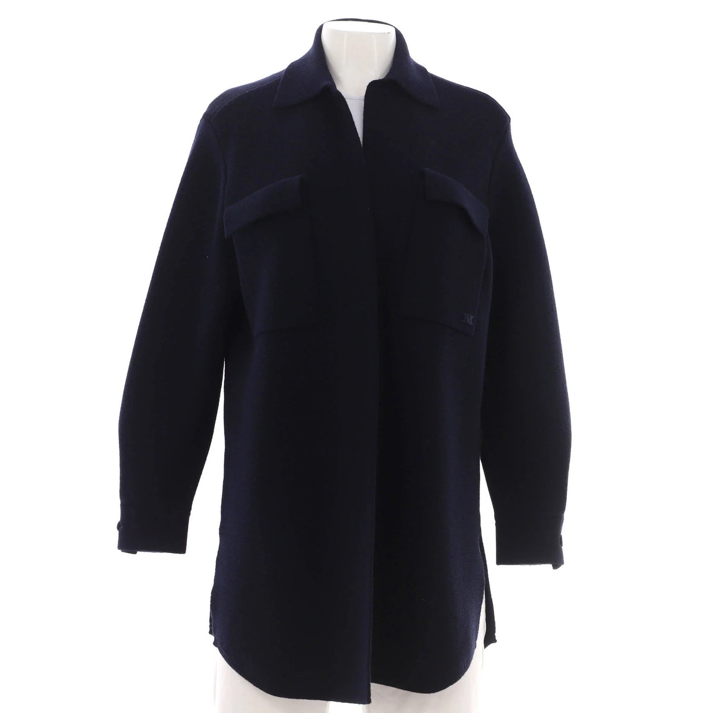 Max Mara Women'S Two Pocket Open Long Cardigan Wool