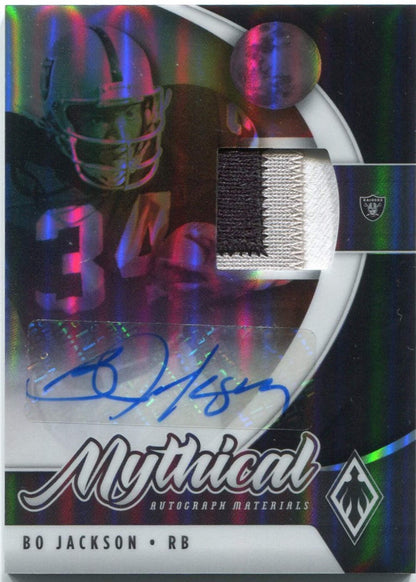 Bo Jackson 2021 Panini Phoenix Mythical 3 Color Patch/Autographed Card 5/5