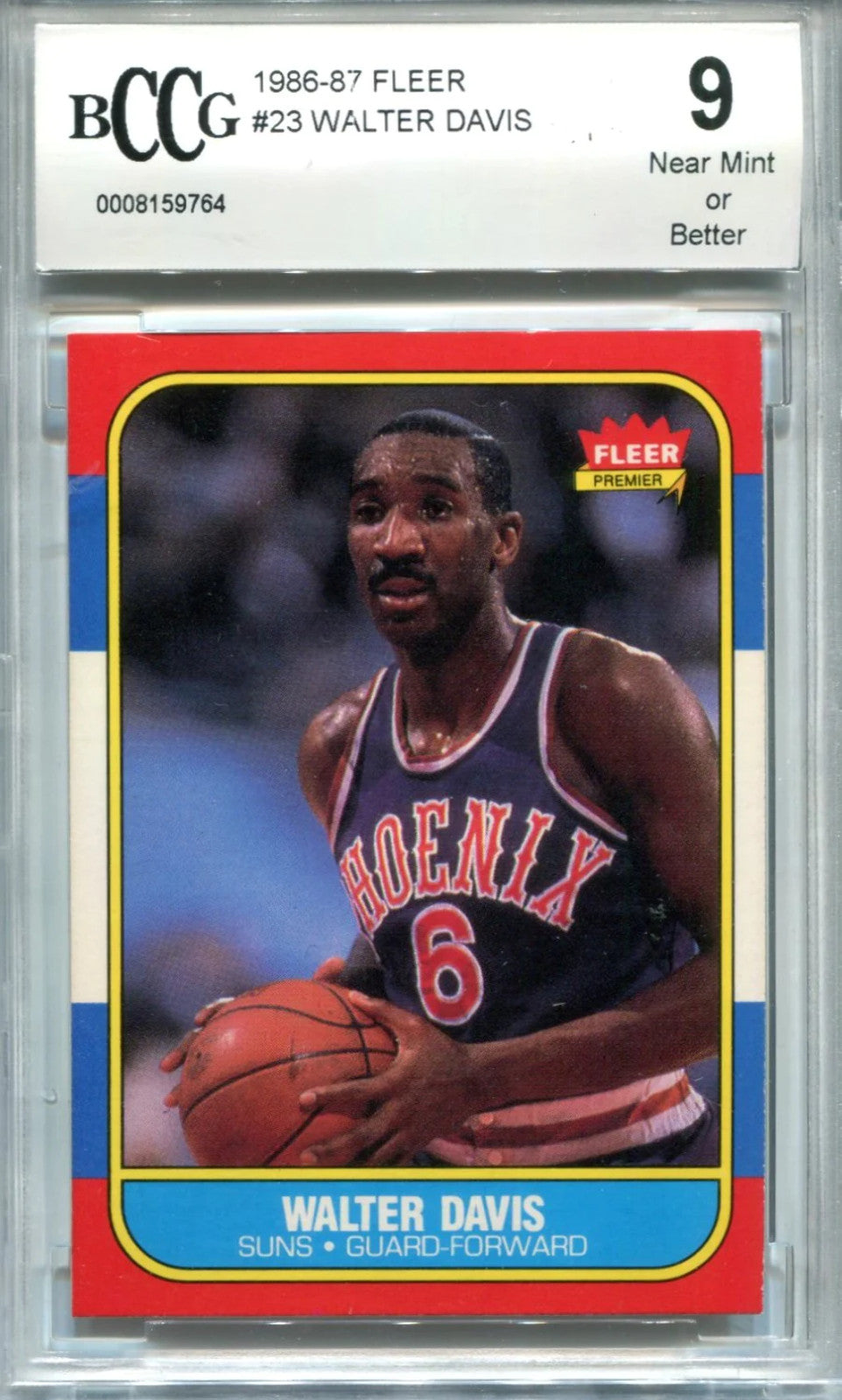 Walter Davis 1986-87 Fleer Premier #23 Bccg Nm 9 Card