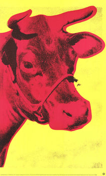 Andy Warhol Cow Pink On Yellow, (Small) 