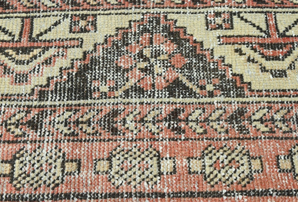 4X6'5 Distressed Antique Tribal Oriental Rug Muted Farmhouse Wool Carpet