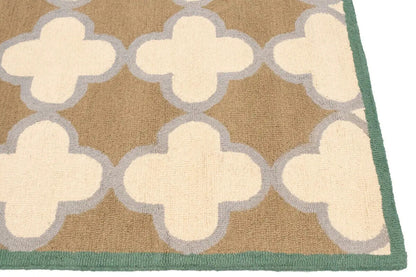 Hand-Tufted Multicolored Trellis Plush Rug Modern