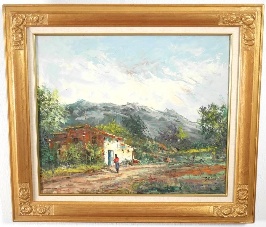 Original Oil Painting Pedro Jose Barcelona Spanish Landscape