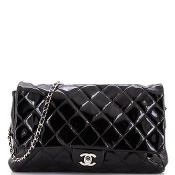 Chanel Clutch With Chain Quilted Patent
