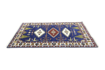 Kazak Oriental Rug Geometric Design Carpet Home