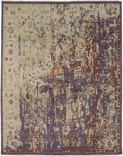 Distressed Floral Heriz Serapi Oriental Rug