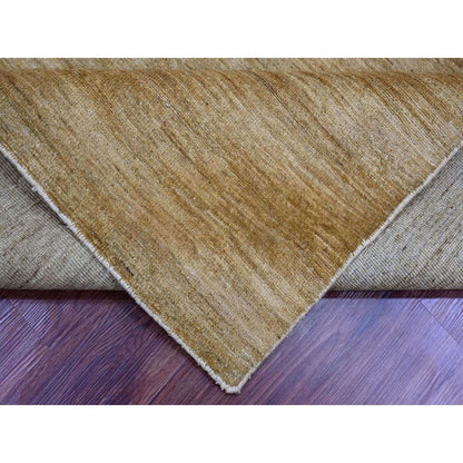 7'10"X9'5" Tawny Brown Plain Solid Pattern Ghazni Wool Hand Knotted Rug