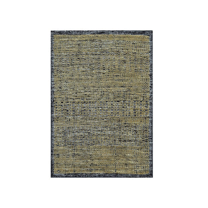 2'X3' Black & Brown Oxidized Grass Design 100% Wool Hand Knotted Mat Rug