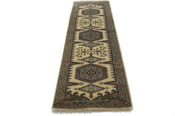 Vintage-Style Indo-Viss Oriental Runner Handmade