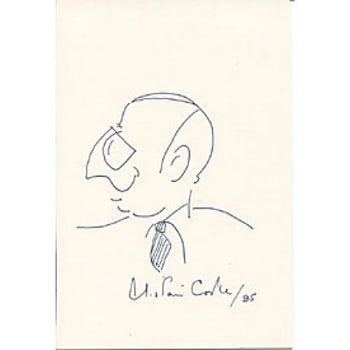 Alistair Cooke Autographed/Signed 8X10 Hand Drawing