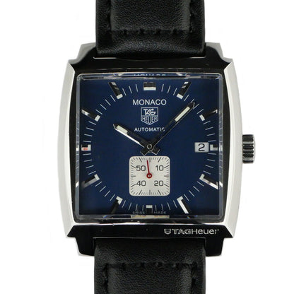 Tag Heuer Monaco Date Ww2111 Blue Case Size ( ) 37Mm Men'S Used Watch #7107
