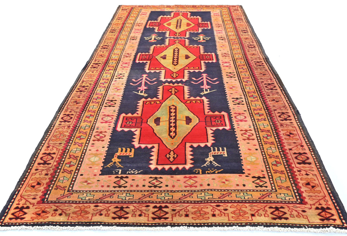 Handmade Vintage Oriental Runner Rug Tribal