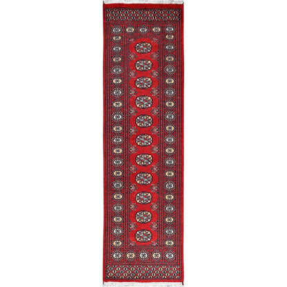 2'2"X6'6" Arsenal Red Princess Bokara Soft Wool Hand Knotted Runner Rug
