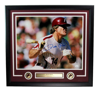 Pete Rose Signed 16X20 Photo Philadelphia Phillies Framed Jsa 197596