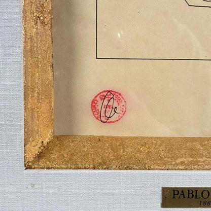Pablo Picasso La Femme Au Collier Lithograph, Estate Stamp, Framed W/ Box
