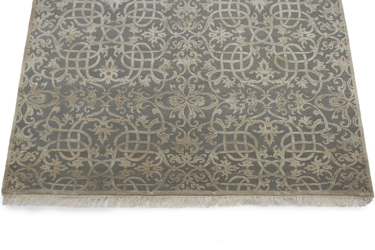 6X9 ft Signed Extra Fine 400 Knots Handmade Oriental Rug Gray Beige Decor Carpet
