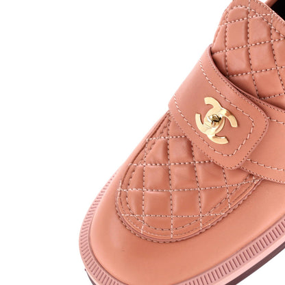 Chanel Women'S Cc Loafers Quilted Leather