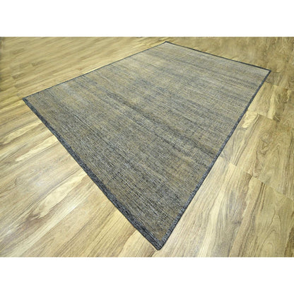 10'X14' Brown & Black Oxidized Grass Design Pure Wool Hand Knotted Rug