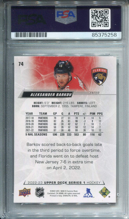 Aleksander Barkov Autographed Upper Deck Card Psa Auto Grade 10