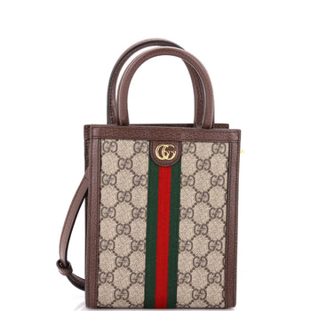Gucci Ophidia Convertible Tote Gg Coated Canvas Super Mini