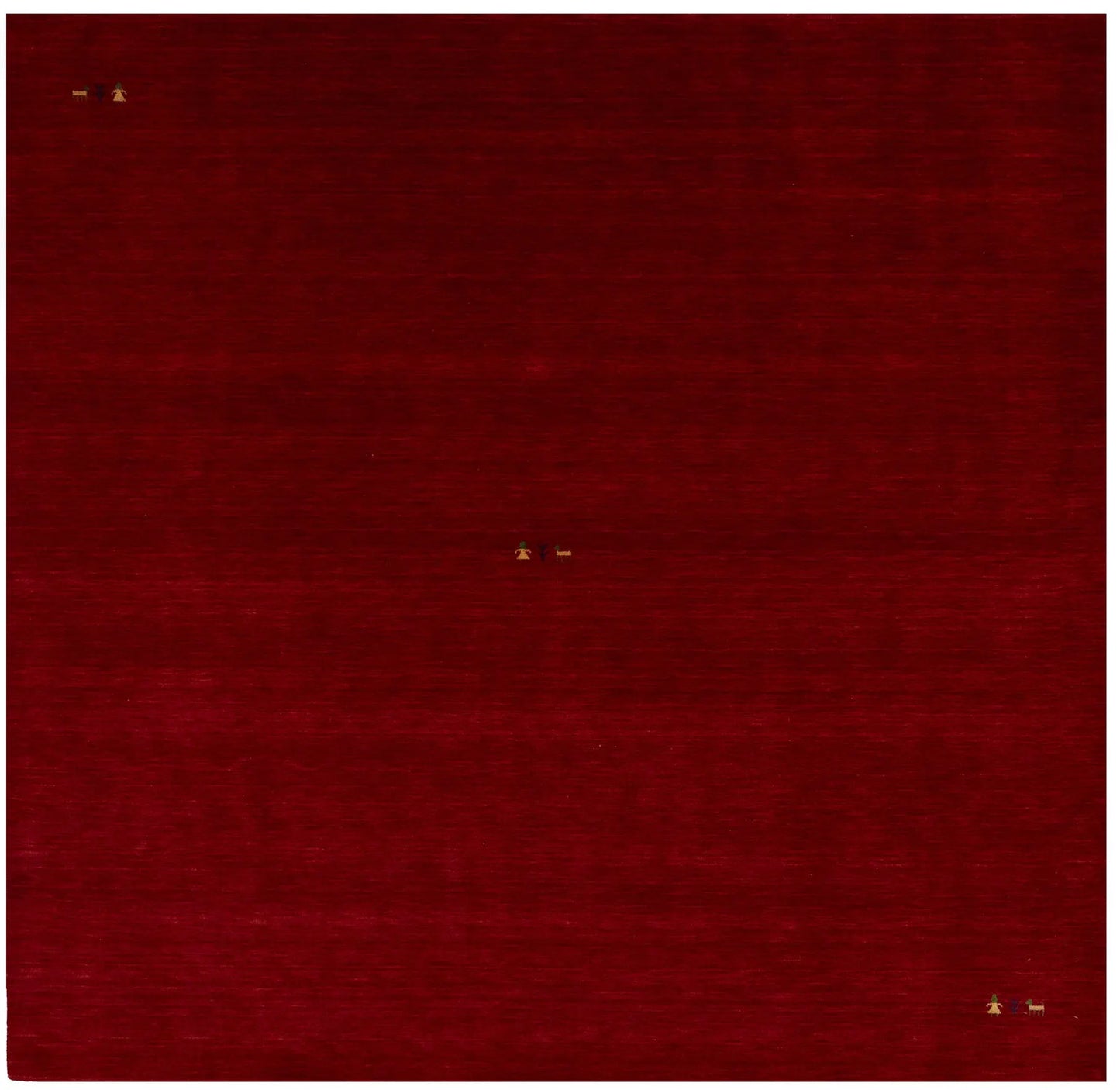 Cherry Red Gabbeh Modern Rug Tribal Square