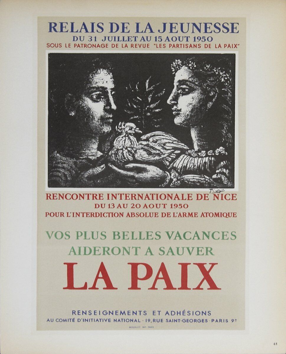 Pablo Picasso Relais De Jeunesse " Lithograph Cubism Multicolor
