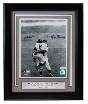Don Larsen/Yogi Berra Dual-Signed 8X10 1956 Ws Photo Perfect Game Jsa Framed 127
