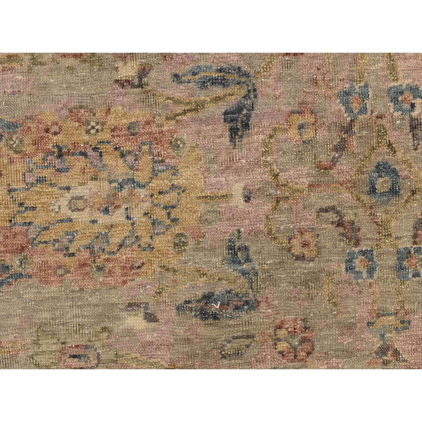 9'X11'9" Beaver Brown Antiqued Ziegler Mahal Design Wool Hand Knotted Rug