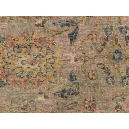 9'X11'9" Beaver Brown Antiqued Ziegler Mahal Design Wool Hand Knotted Rug